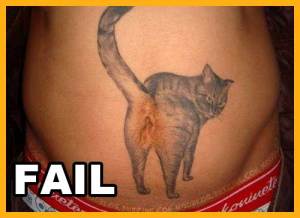 Tattoo Fail - Cat Ass